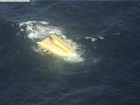 The hull of the Miss Ally was spotted early in the search, but poor weather conditions prevented crews from reaching it. Photo courtesy the Department of National Defence.