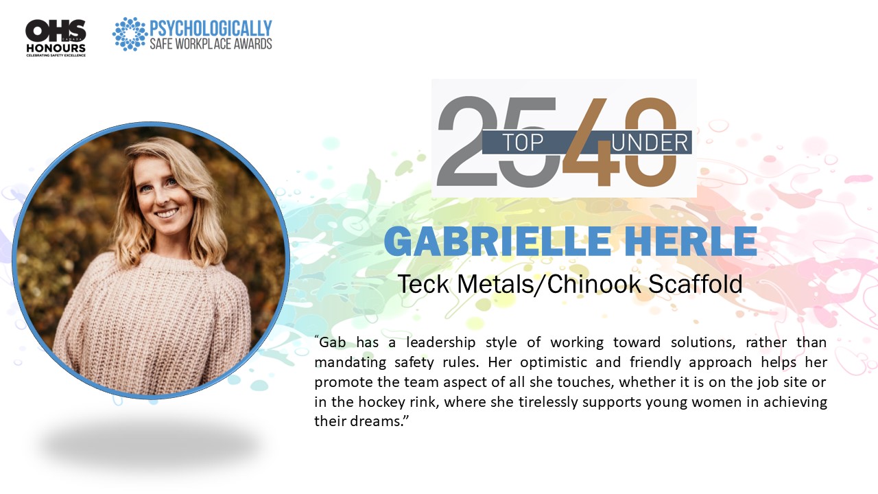 Gabrielle Herle, Teck Metals/Chinook Scaffolding 