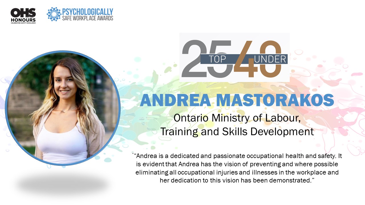 Andrea Mastorakos, Ontario Ministry of Labour, Training and Skills Development